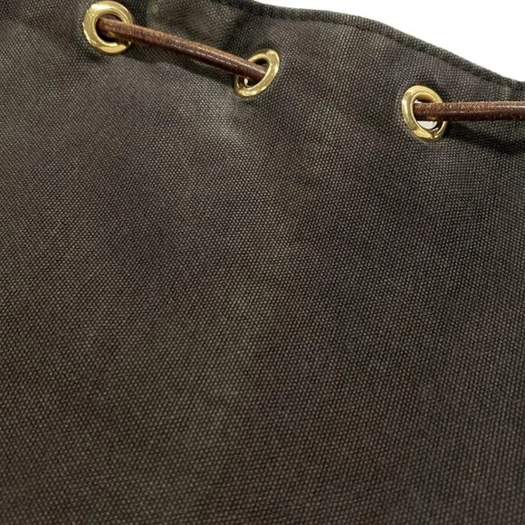 Auth HERMES Polochon Mimile - Black Canvas Leather Backpack - Picture 9 of 11